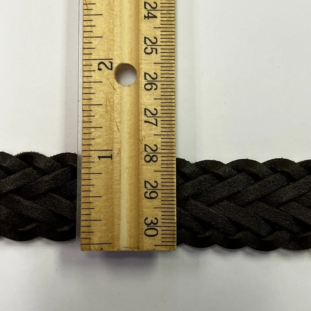 Capezlo vintage ML woven braided dark brown leather belt women boho western #5